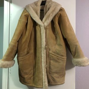 Faux fur leather jacket